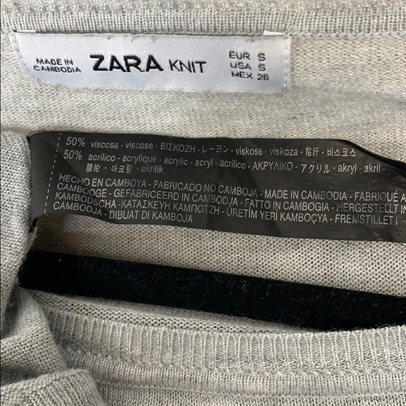 Zara Knit Gray Lightweight Sweater Small - Picture 6 of 7